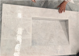 White Quartzite Bathroom Countertop