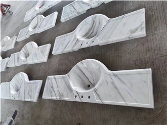Calacatta White Marble Natural Stone Prefab Vanity Tops