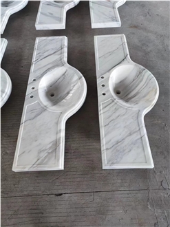 Calacatta White Marble Natural Stone Prefab Vanity Tops