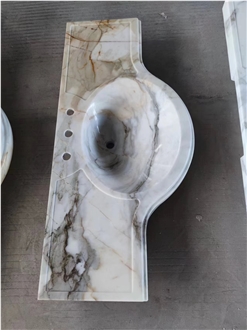 Calacatta White Marble Natural Stone Prefab Vanity Tops