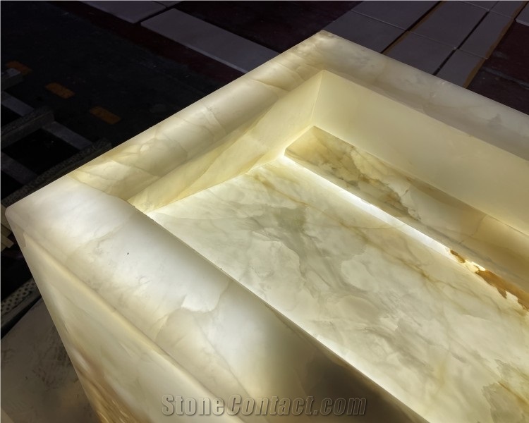 White Jade Onyx Wash Basins