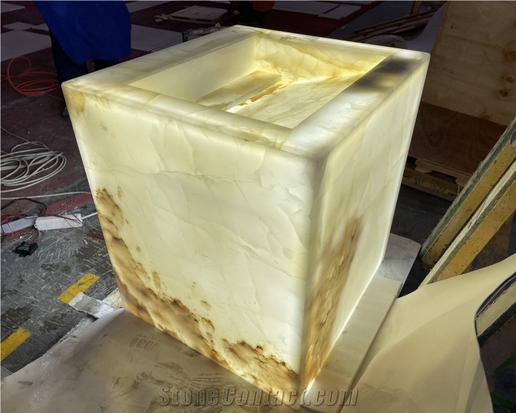 White Jade Onyx Wash Basins