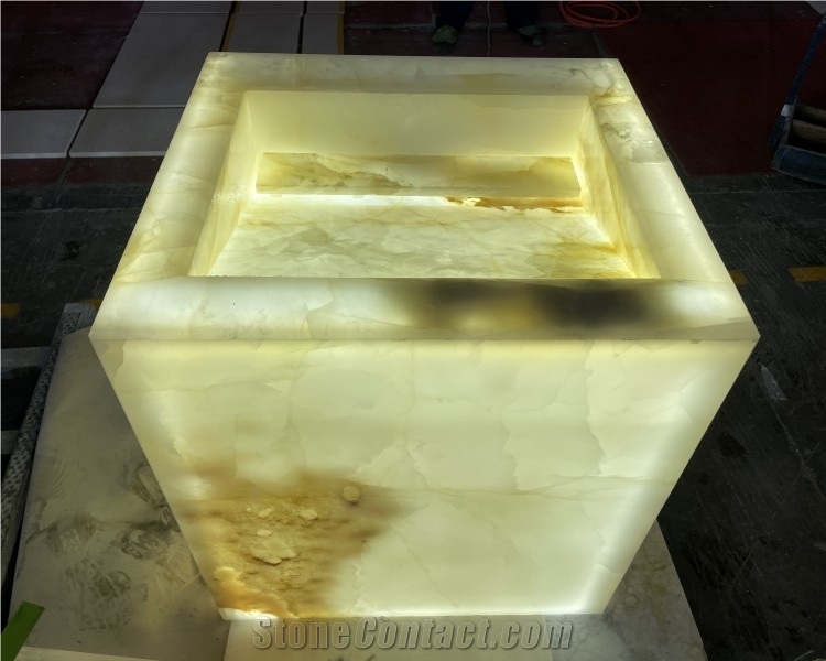 White Jade Onyx Wash Basins