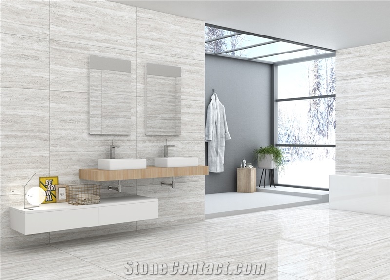 TRAVERTINO SILVER Porcelain Tiles