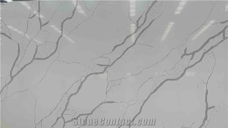 Marble Look  Artificial Quartz Stone Slabs Quartz Tiles