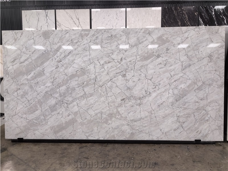 AQ1212 Grey Calacatta Quartz Slabs