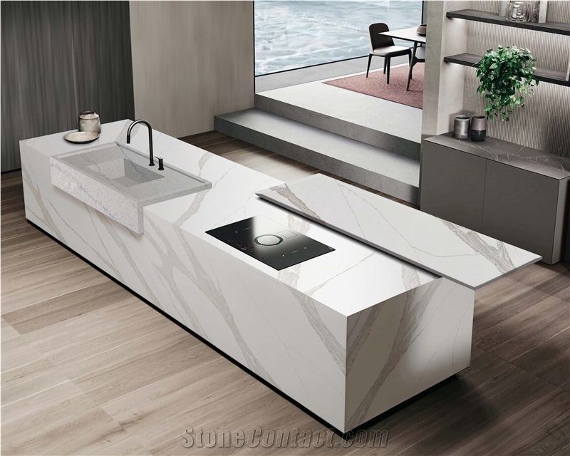 AQ2210 Carrara White Quartz Slabs