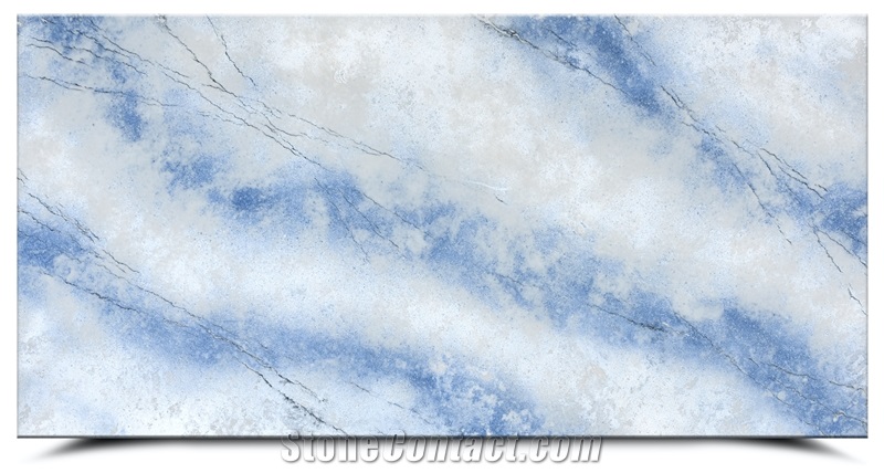 AQ86210 Calacatta Blue Quartz Slabs
