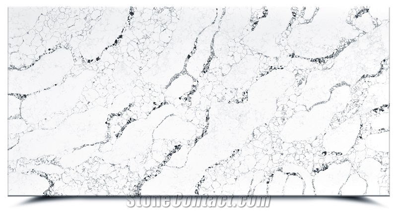 AQ8688 White Quartz With Blue And Grey Veins Quartz Slabs