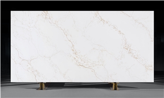 AQ9118 Samira Brown Quartz Slabs With Glod Vein