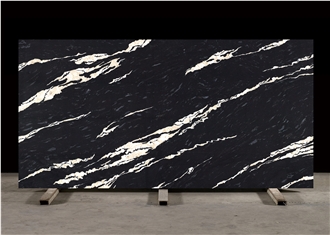 AQ9916 Calacatta Black Quartz Floor Quartz Slab