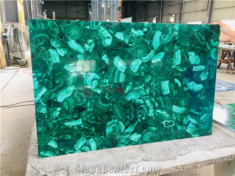 Natural Luxury Green Malachite Semiprecious Stone Slabs