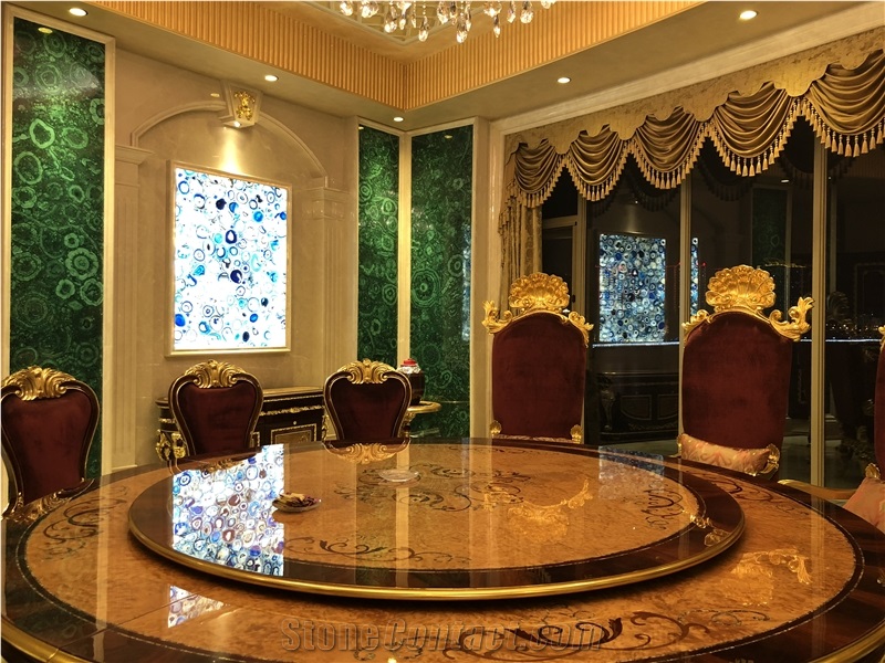 Natural Luxury Green Malachite Semiprecious Stone Slabs