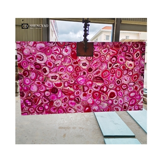 Natural Polished Pink Agate Slab Gemstone Slabs