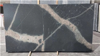 Black Storm Granite Slabs With Leathered Surface