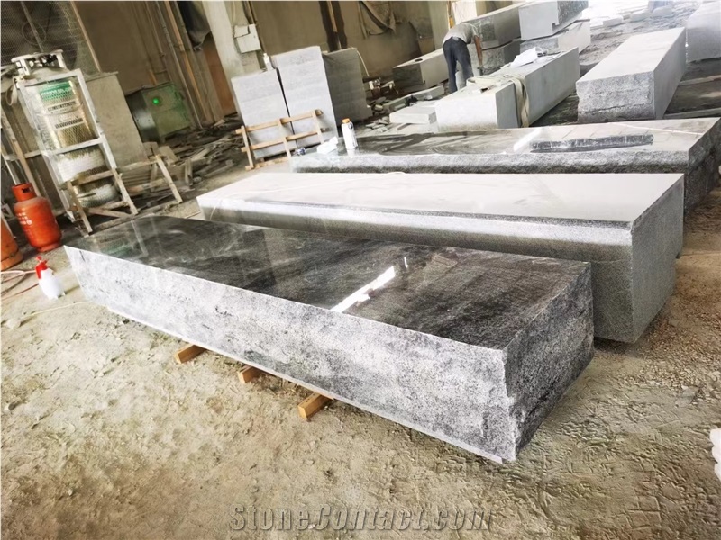 Chinese Dark Grey Long Garden Bench