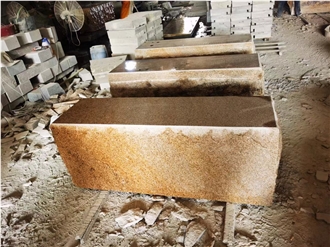 Chinese Yelllow Granite Garden Bench For Outdoor