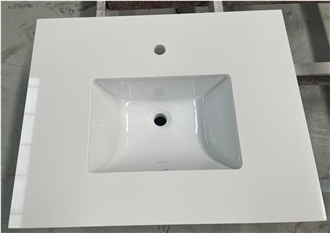 Artificial Pure White Quartz Vanity Tops