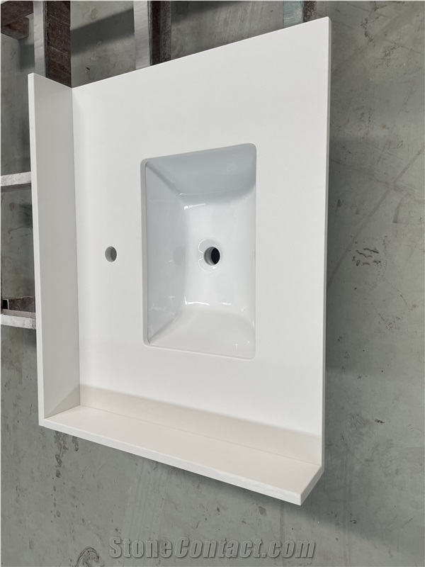 Artificial Pure White Quartz Vanity Tops