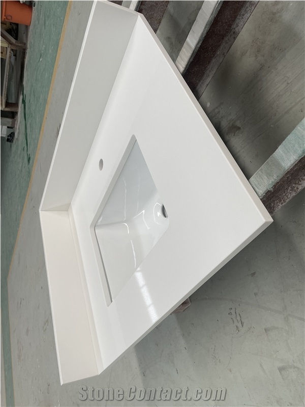 Artificial Pure White Quartz Vanity Tops