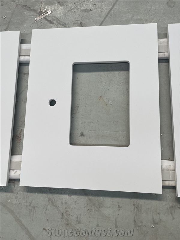 Artificial Pure White Quartz Vanity Tops