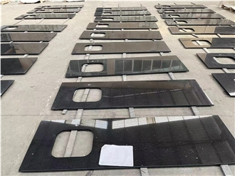 Black Artificial Quartz Stone Kitchen Countertops