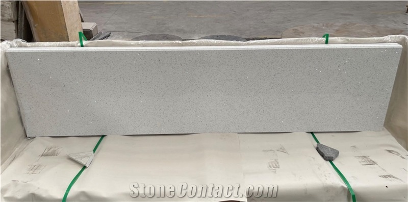 Crystal White Quartz Kitchen Countertops
