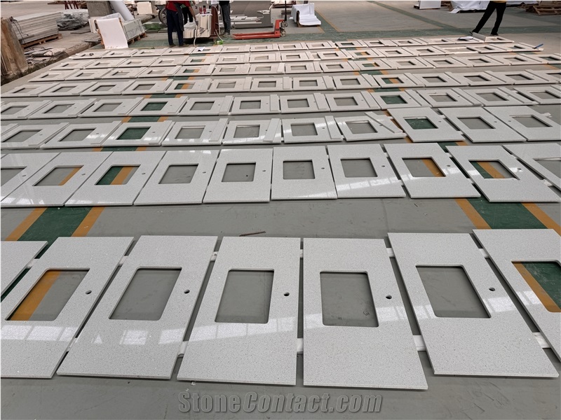Crystal White Quartz Vanity Tops