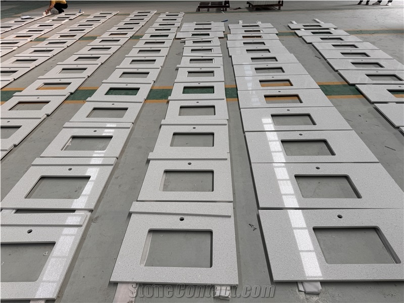 Crystal White Quartz Vanity Tops