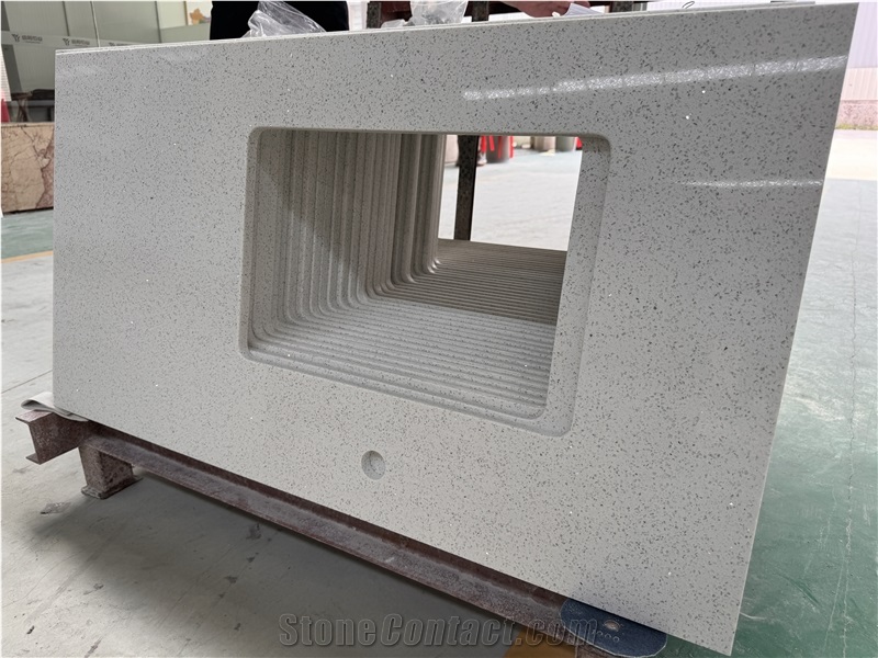 Crystal White Quartz Vanity Tops