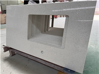 Crystal White Quartz Vanity Tops