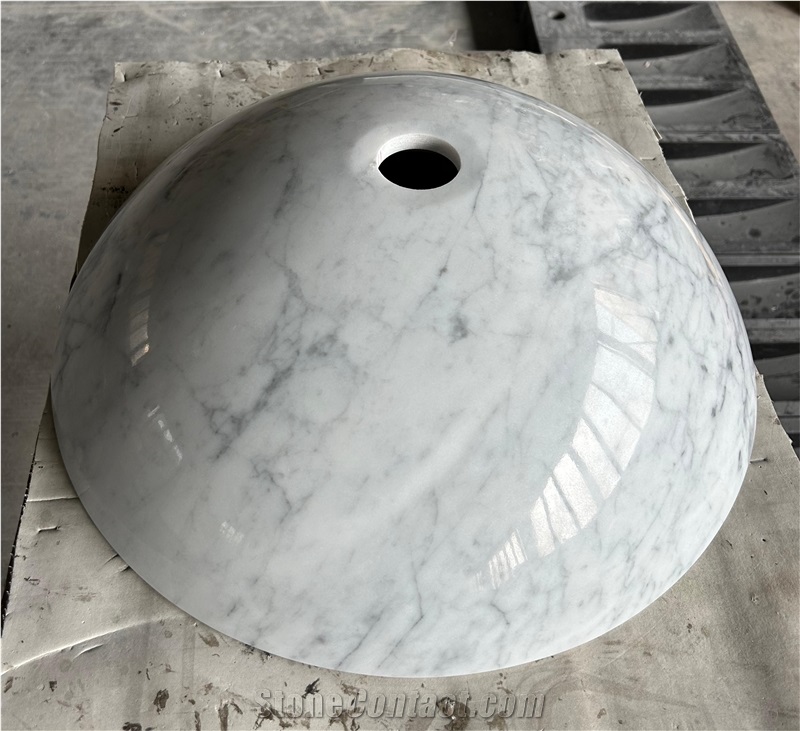 Bianco White Marble Round Wash Basins