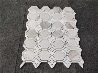 Carrara White Marble Hexagon Backsplash Mosaic