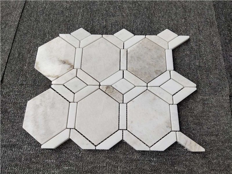 Carrara White Marble Hexagon Backsplash Mosaic
