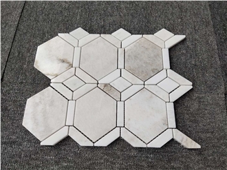 Carrara White Marble Hexagon Backsplash Mosaic
