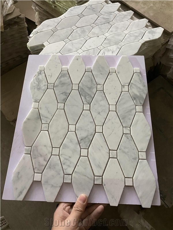 Natural China White Marble Mosaic Tiles For Bathroom
