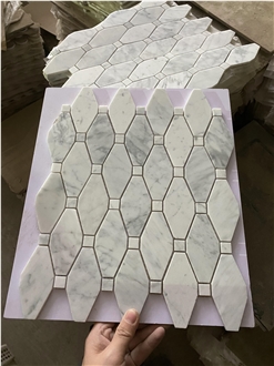 Natural China White Marble Mosaic Tiles For Bathroom