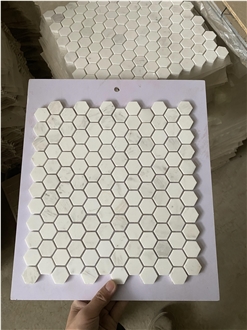 Natural China White Marble Mosaic Tiles For Bathroom