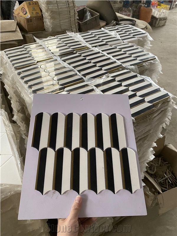 Natural Marble Hexagon Pattern Mosaic Tiles