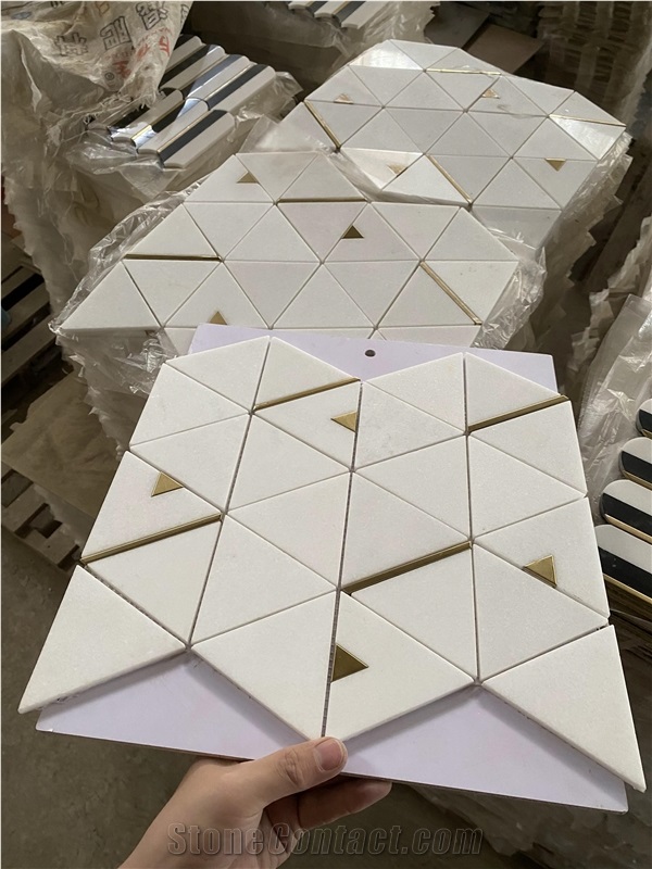 Natural Marble Hexagon Pattern Mosaic Tiles