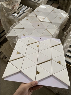 Natural Marble Hexagon Pattern Mosaic Tiles