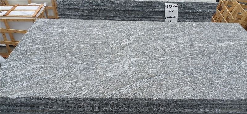 Nero Santiago Granite Tiles Flamed