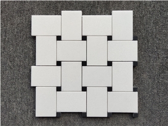 White Marble Large Basket Mosaic Tiles White Marble Large Basket Mosaic Tiles