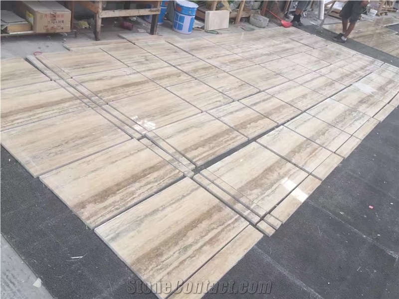 Italian Silver Travertine Wall Tiles For Kitchen Facade