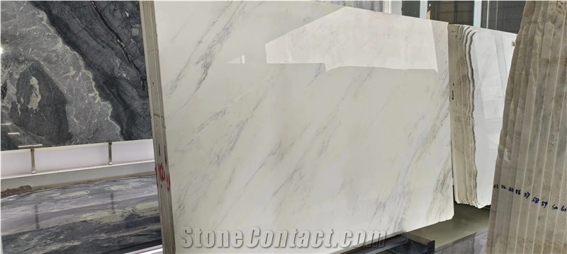 Luxury Carla White Marble Slabs For Kitchen Use