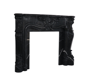 2023 Black Marquina Marble French Style Fireplace