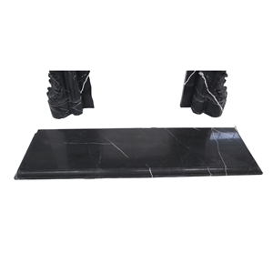 2023 Black Marquina Marble French Style Fireplace