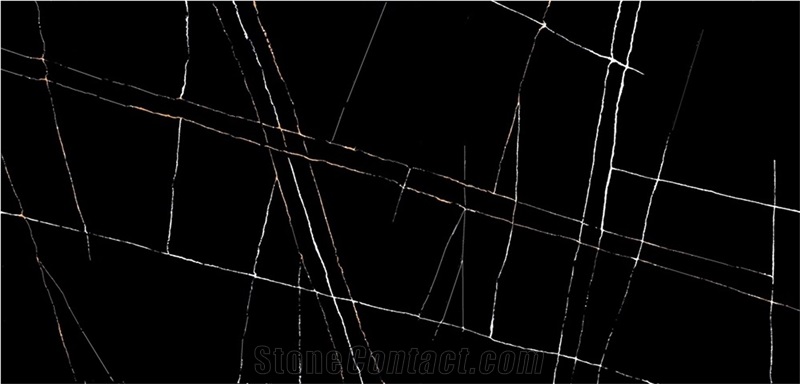 Statuario Black Saint Laurent Black Quartz Slabs