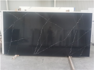 Statuario Black Saint Laurent Black Quartz Slabs