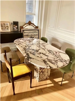 Breccia Calacatta Viola Bulgari Marble  Table Top